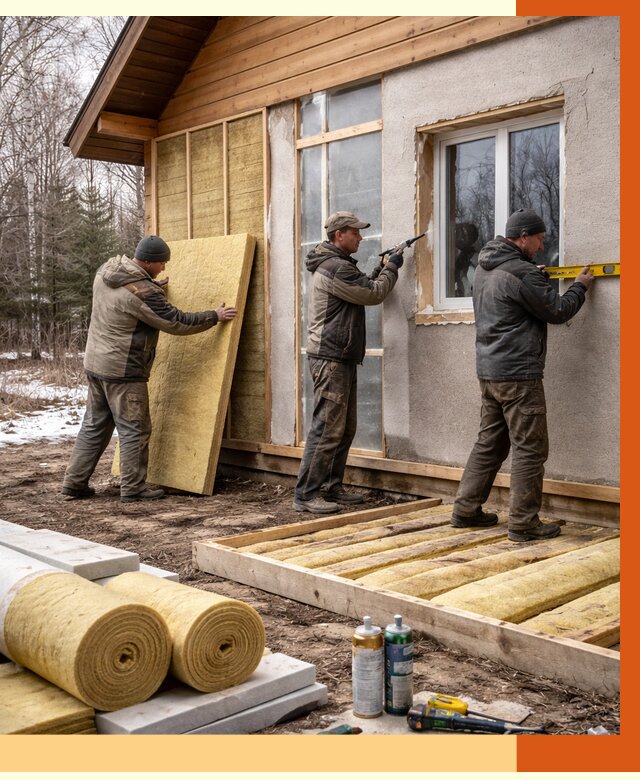 Утепление дачного дома в Реже от 5203 руб/м2 — недорого | ТепломастерРеж