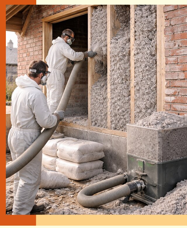 Утепление кирпичного дома эковатой в Реже
